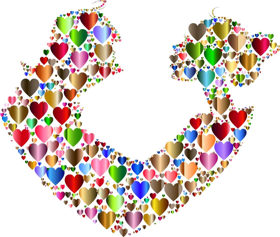 Colorful Couple Silhouette Hearts 4 png transparent