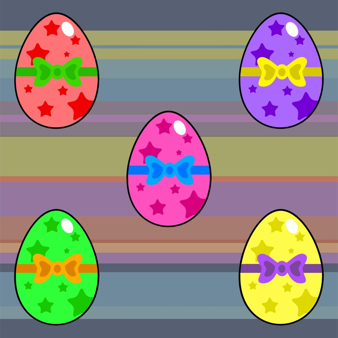 Colorful Decorated Easter Eggs png transparent