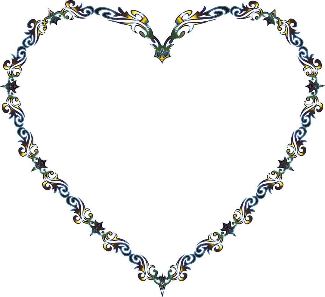 Colorful Fancy Decorative Line Art Heart 3 png transparent