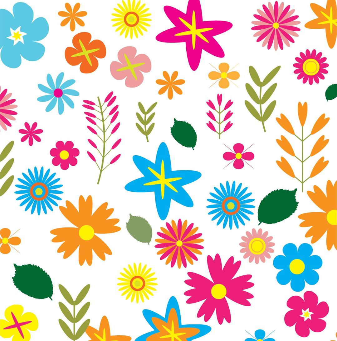 Colorful Floral Pattern Background 3 png transparent