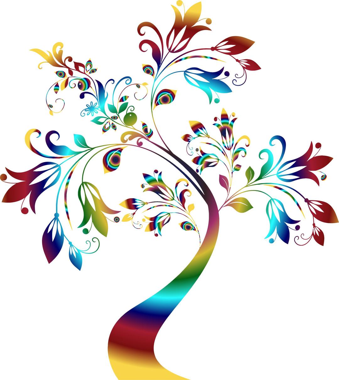 Colorful Floral Tree 3 png transparent