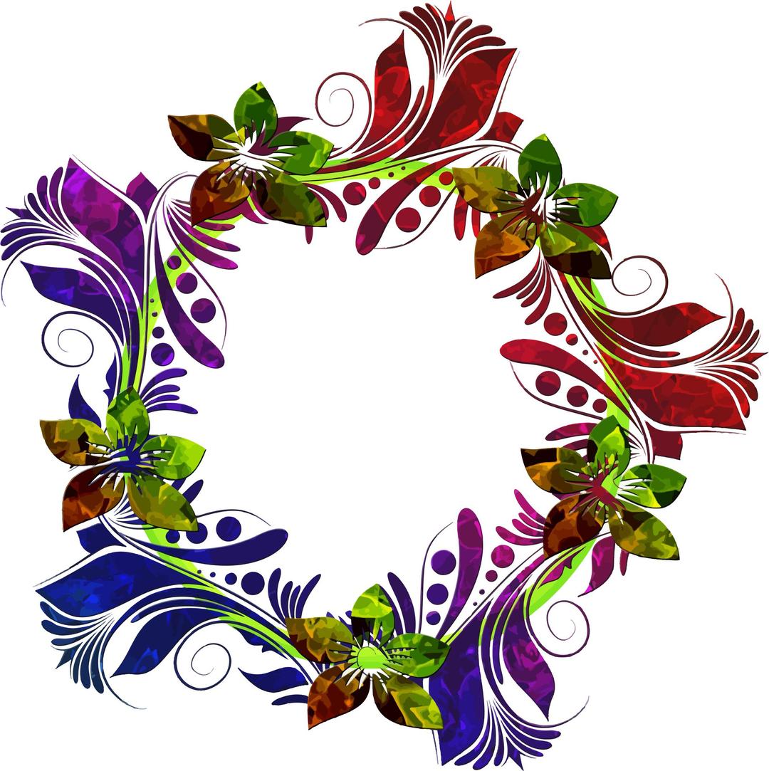 Colorful Floral Wreath png transparent