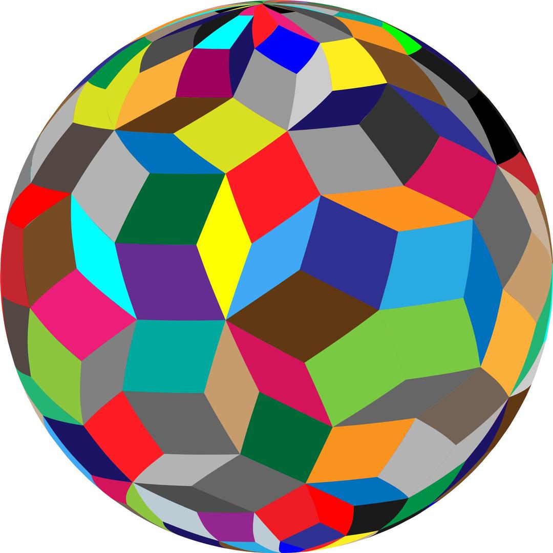 Colorful Geometric Sphere png transparent