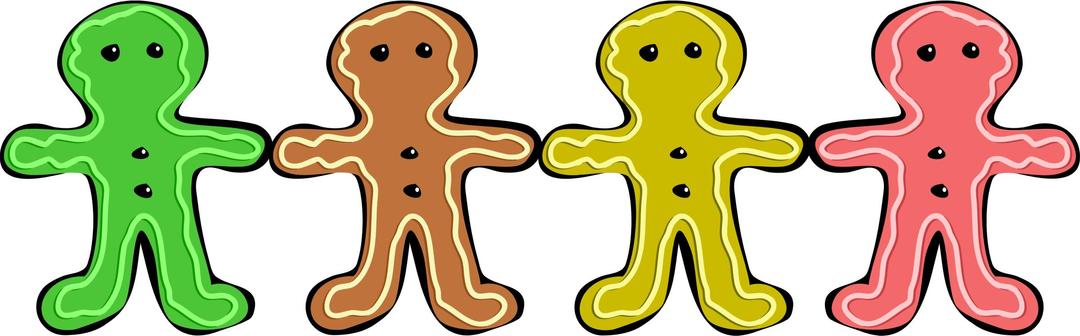 Colorful Gingerbread Men png transparent