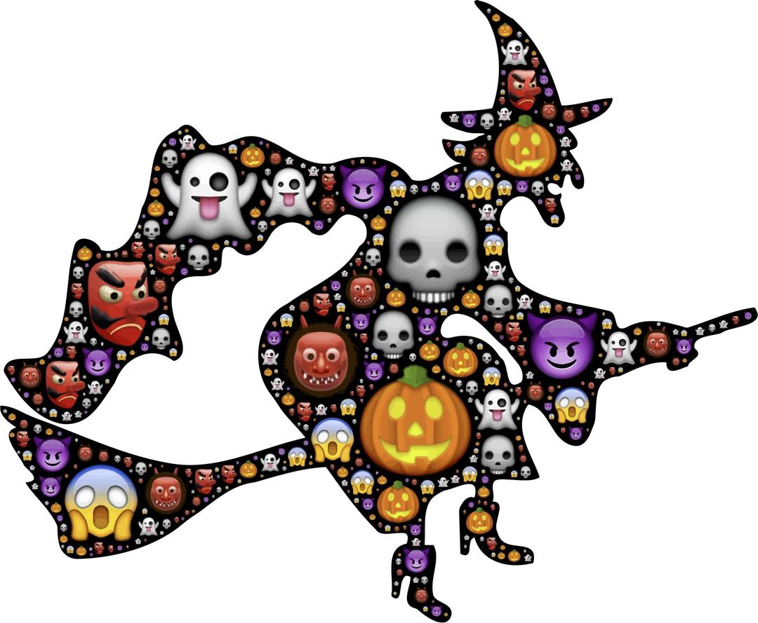 Colorful Halloween Witch png transparent