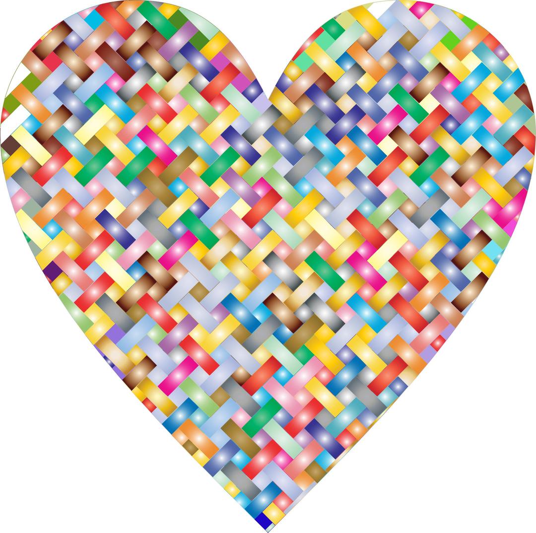 Colorful Heart Lattice Weave 3 png transparent