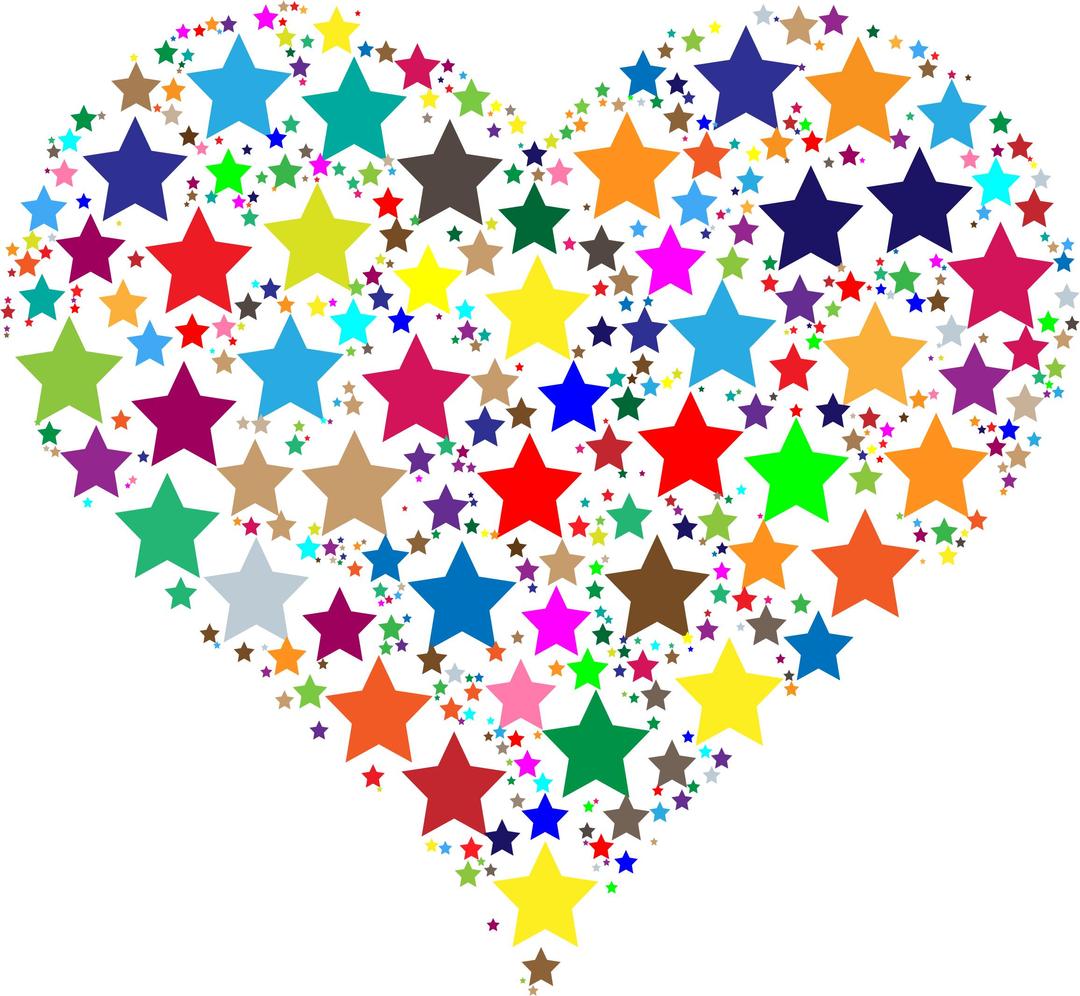 Colorful Heart Stars png transparent