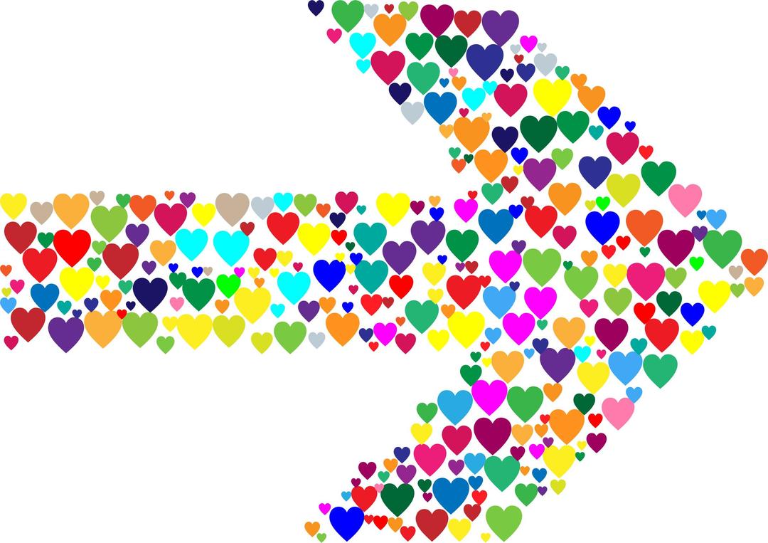 Colorful Hearts Arrow png transparent