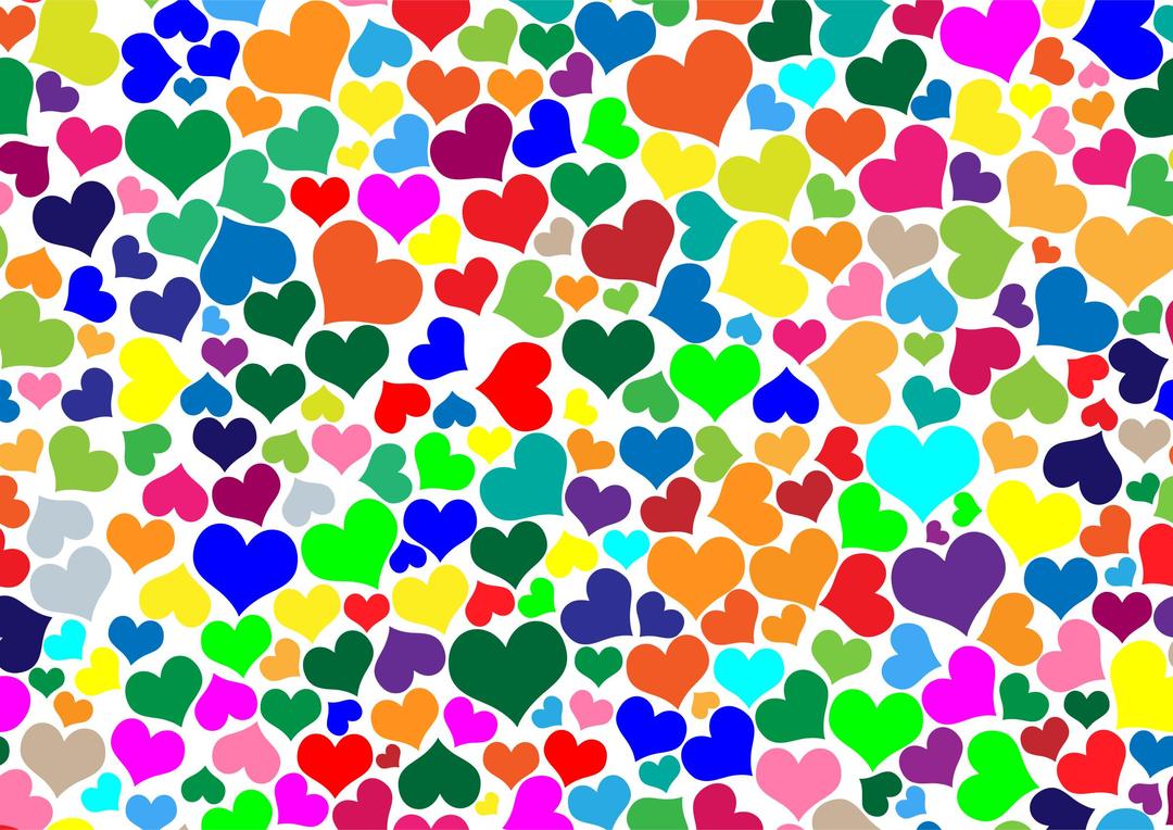 Colorful Hearts Background png transparent