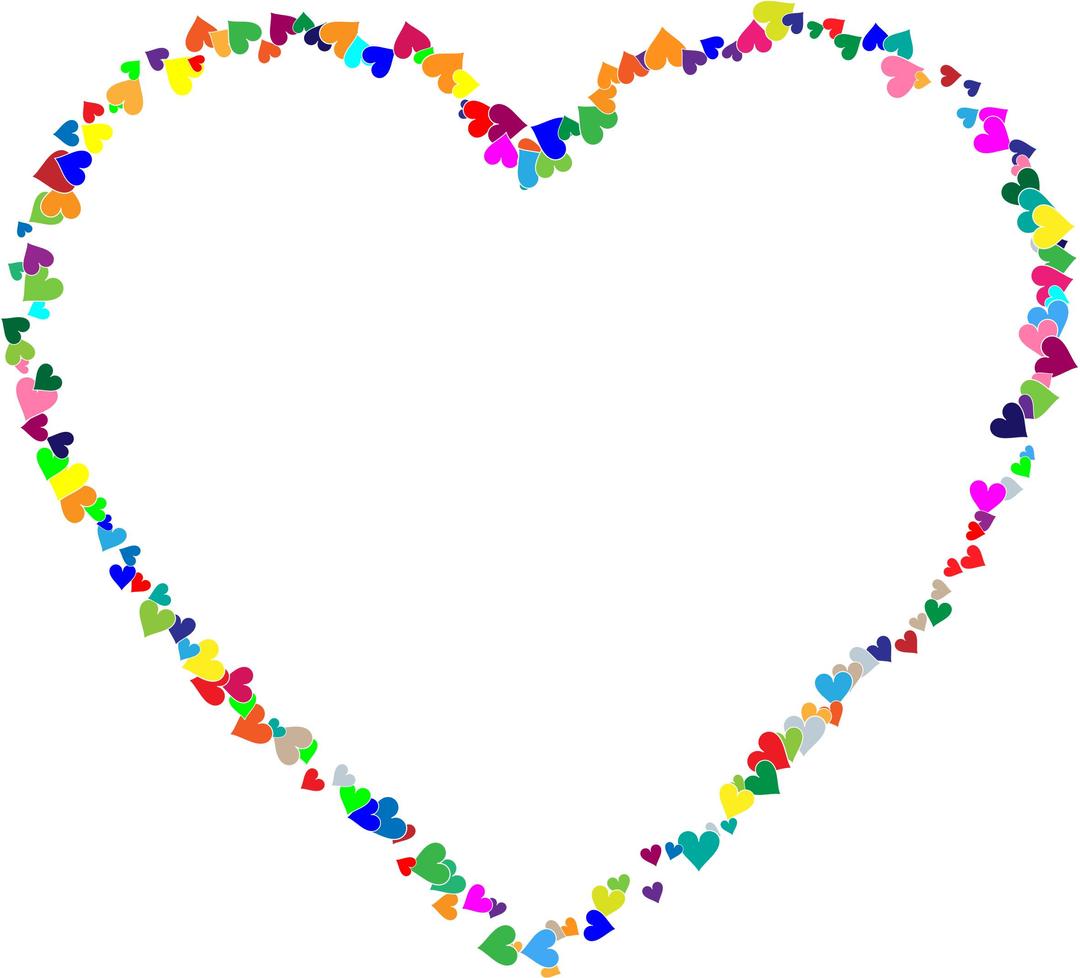 Colorful Hearts Frame png transparent
