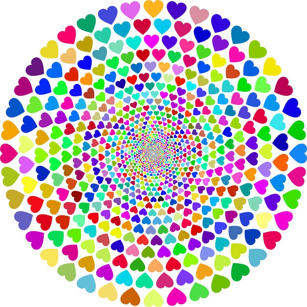 Colorful Hearts Vortex png transparent