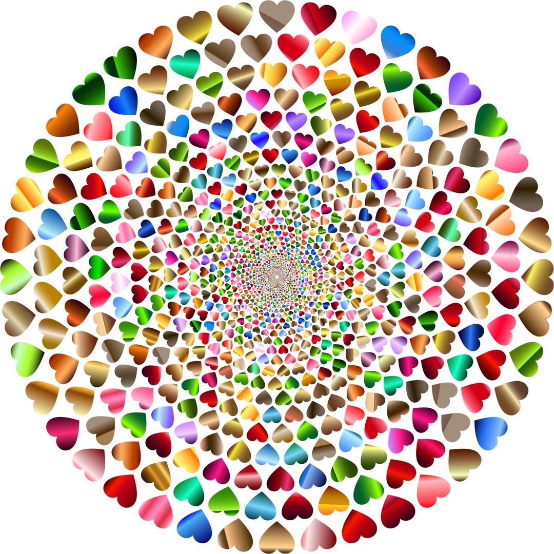 Colorful Hearts Vortex 12 png transparent