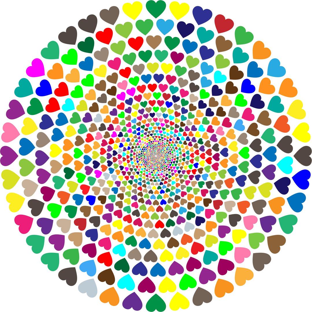 Colorful Hearts Vortex 2 png transparent