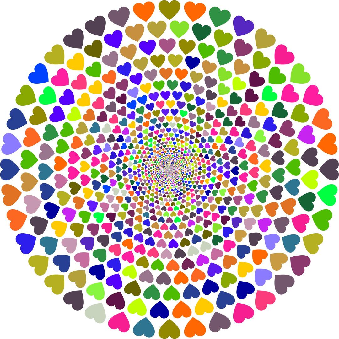 Colorful Hearts Vortex 3 png transparent