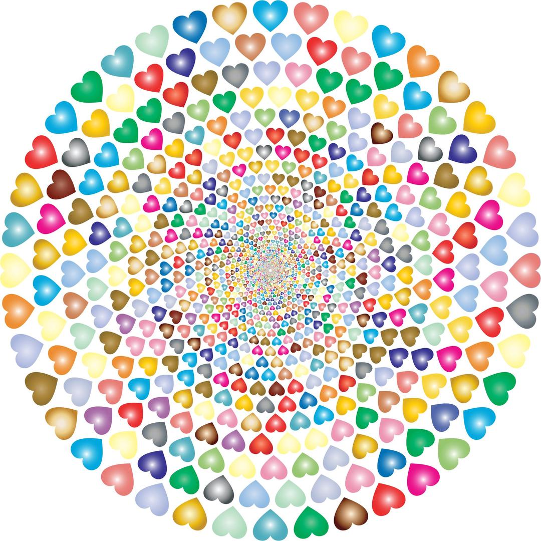 Colorful Hearts Vortex 4 png transparent