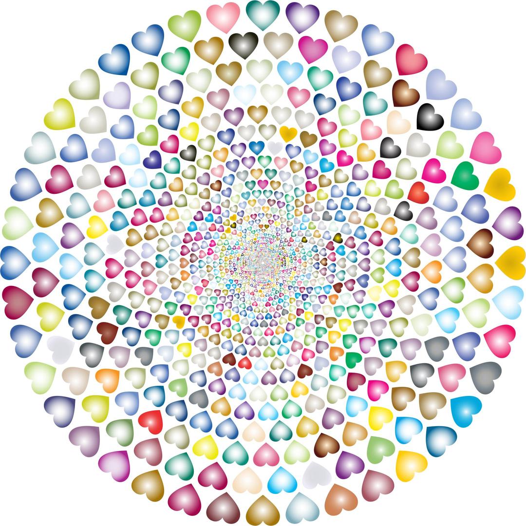 Colorful Hearts Vortex 5 png transparent