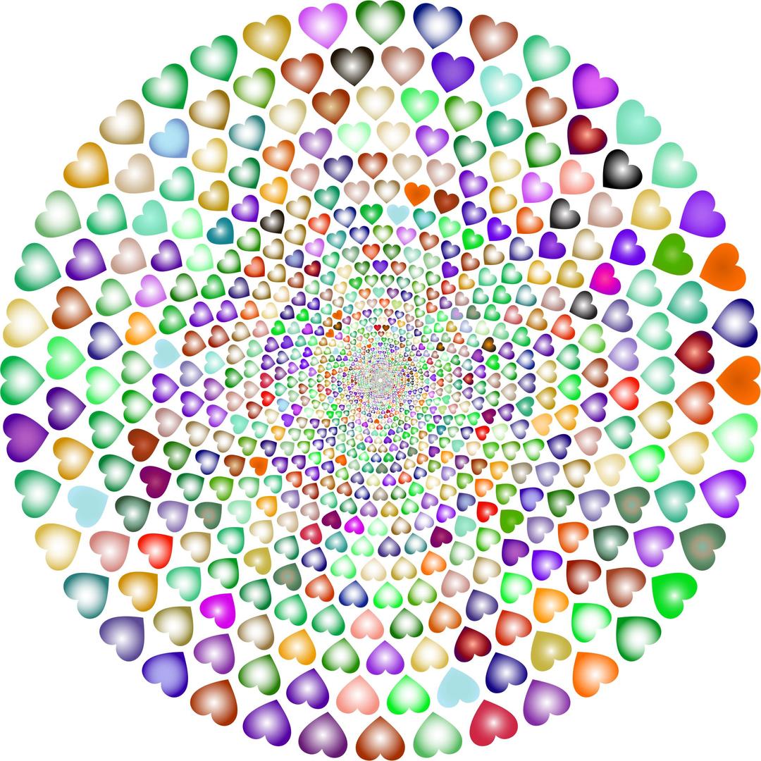 Colorful Hearts Vortex 6 png transparent