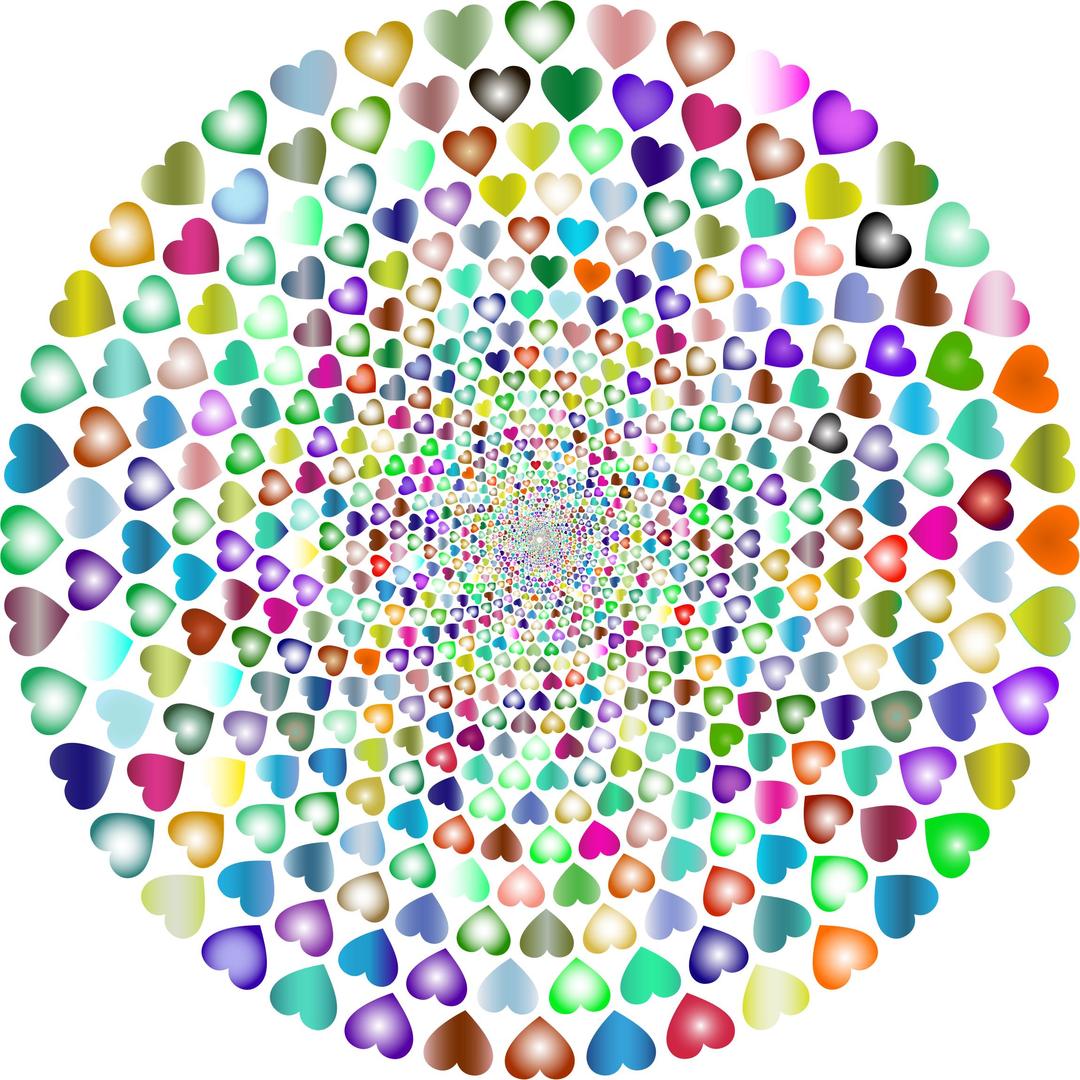 Colorful Hearts Vortex 7 png transparent