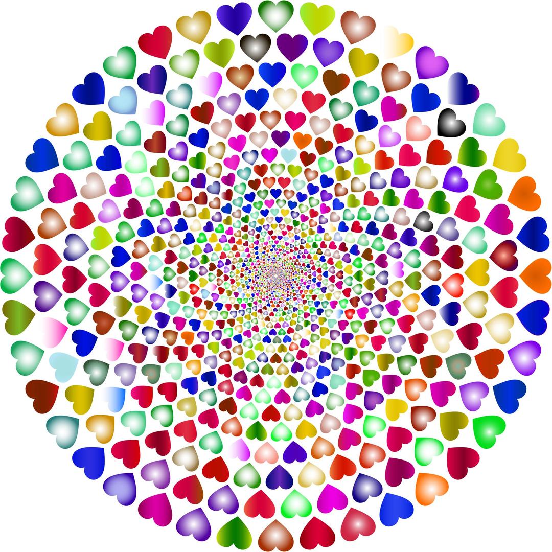 Colorful Hearts Vortex 8 png transparent