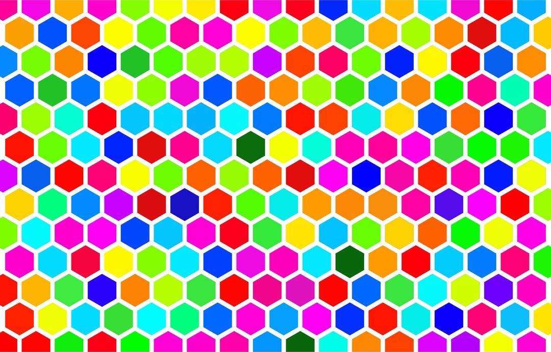 Colorful Hex Grid Pattern 4 png transparent
