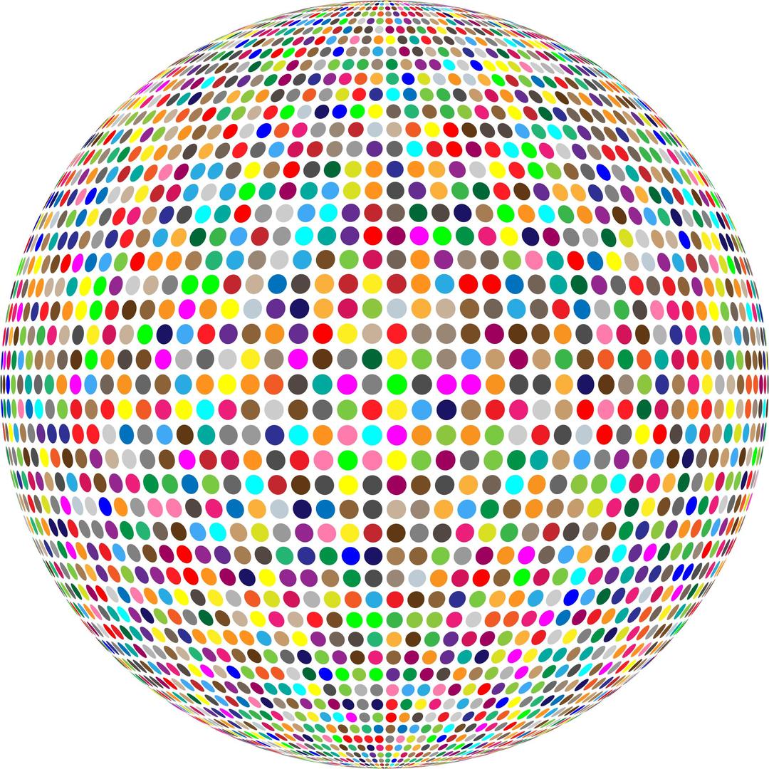 Colorful High Density Dots Sphere png transparent