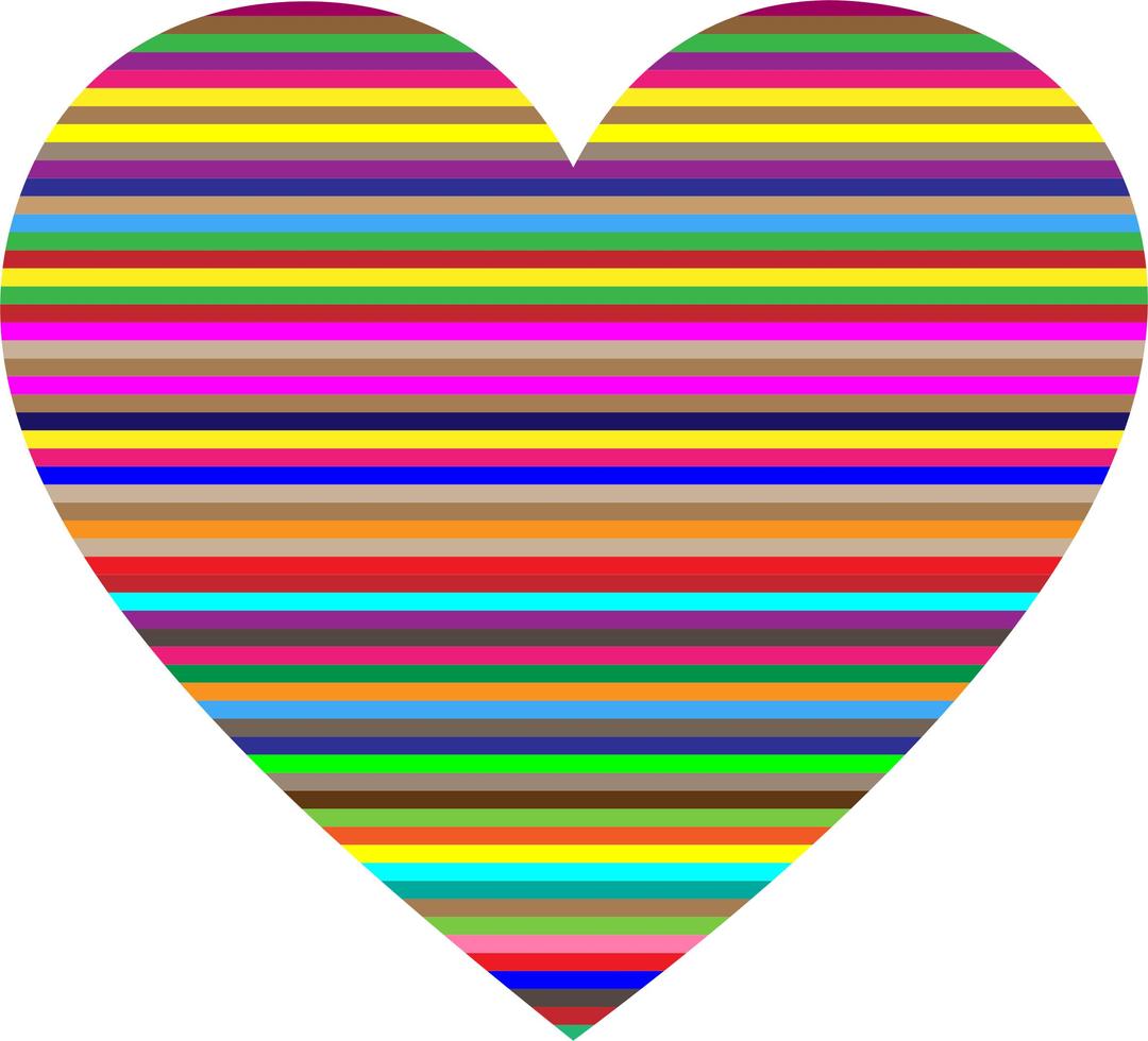 Colorful Horizontal Striped Heart png transparent