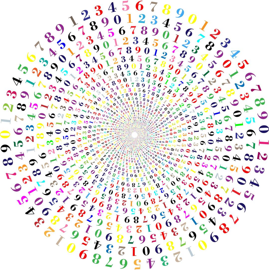 Colorful Numbers Vortex png transparent