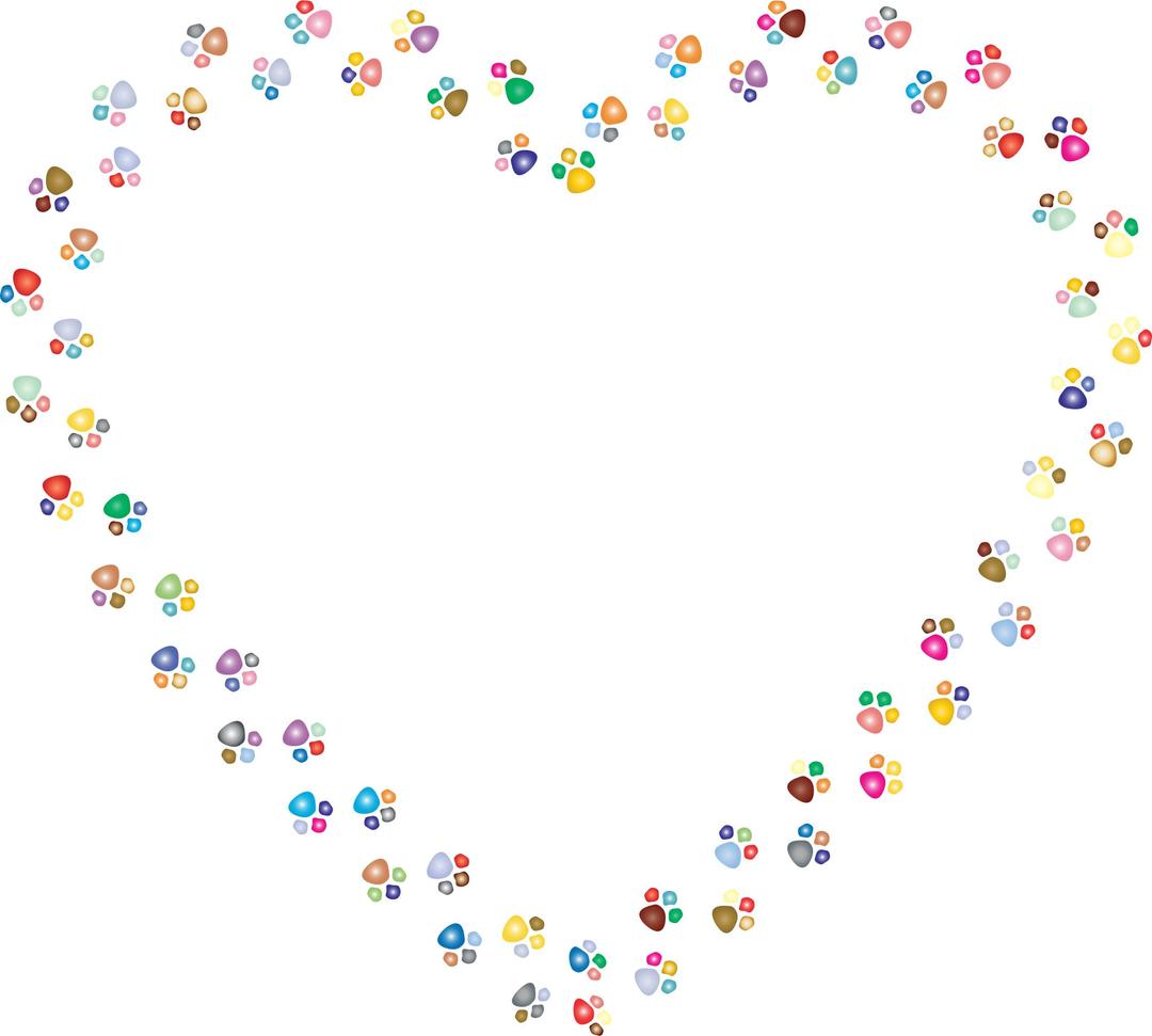 Colorful Paw Prints Heart Mark II 2 png transparent