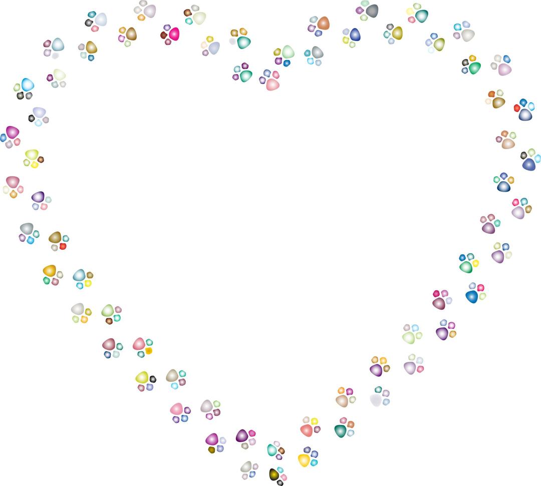 Colorful Paw Prints Heart Mark II 3 png transparent