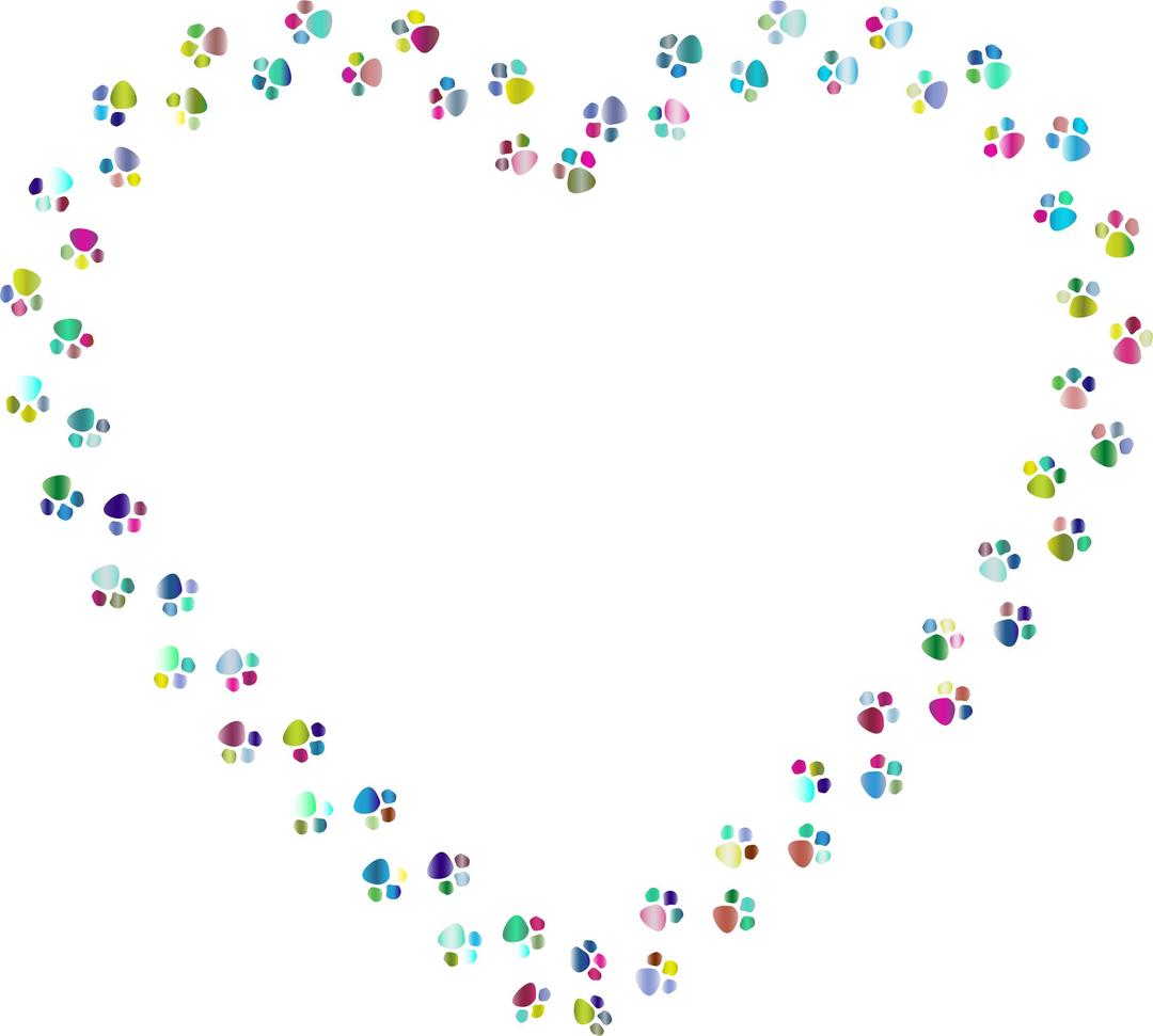 Colorful Paw Prints Heart Mark II 4 png transparent