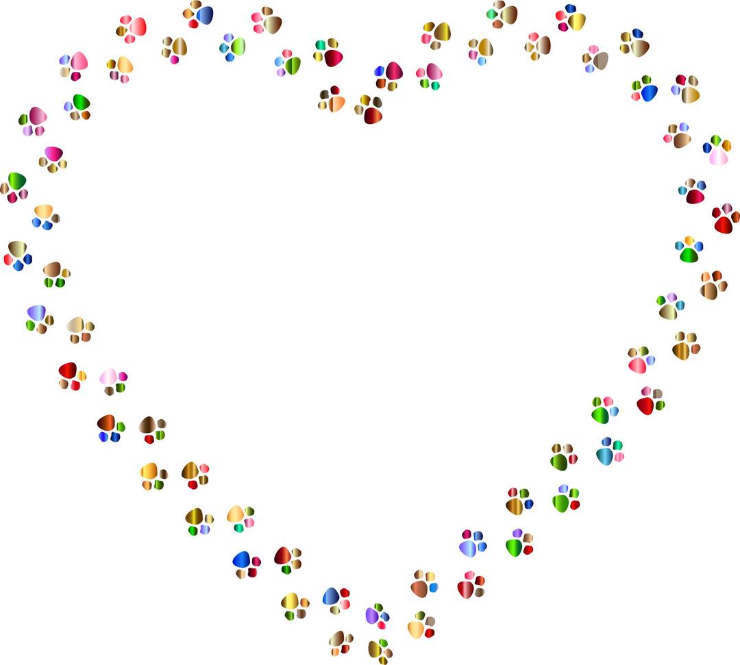 Colorful Paw Prints Heart Mark II 5 png transparent