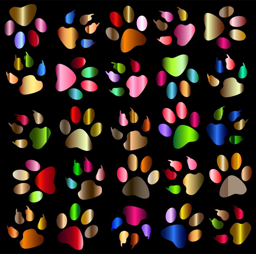 Colorful Paw Prints Pattern Background Reinvigorated png transparent
