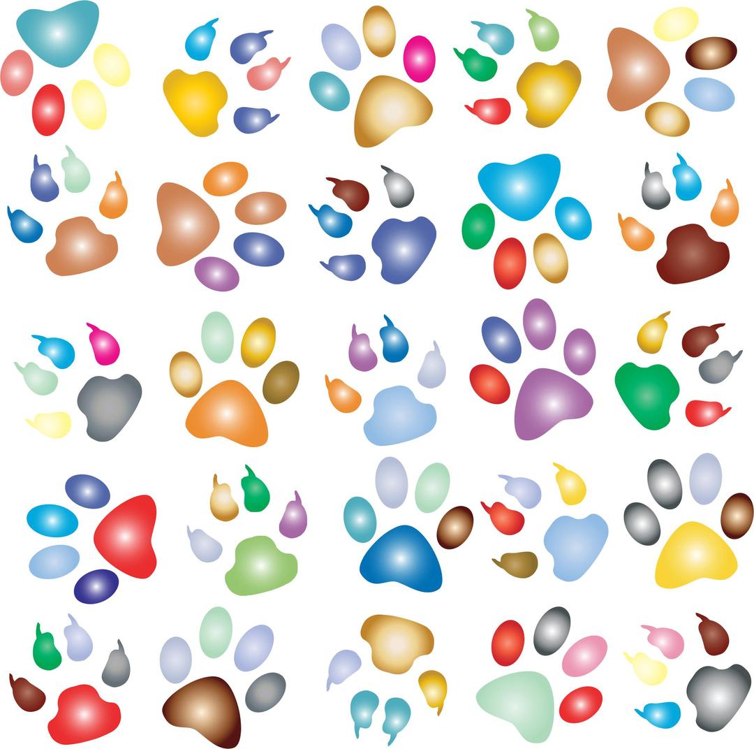 Colorful Paw Prints Pattern Background Reinvigorated 2 No Black background png transparent