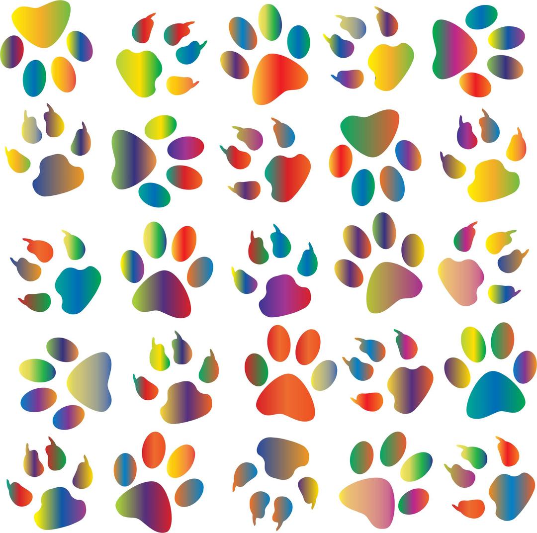 Colorful Paw Prints Pattern Background Reinvigorated 4 No Black background png transparent