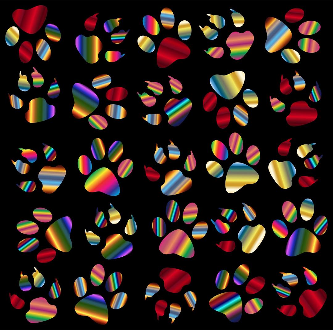 Colorful Paw Prints Pattern Background Reinvigorated 5 png transparent