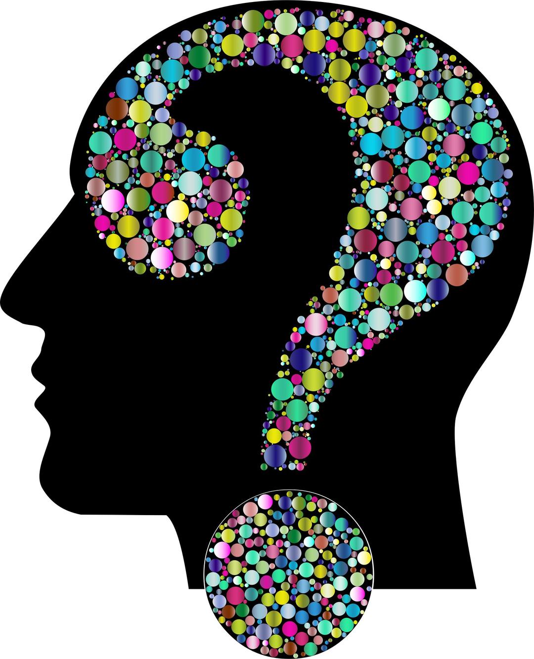 Colorful Question Head Circles png transparent