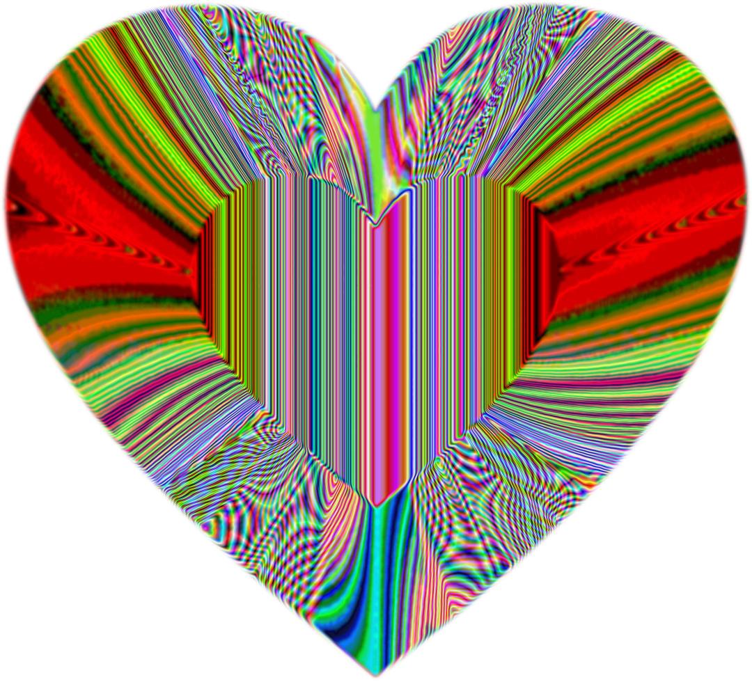Colorful Refraction Heart Psychedelic png transparent