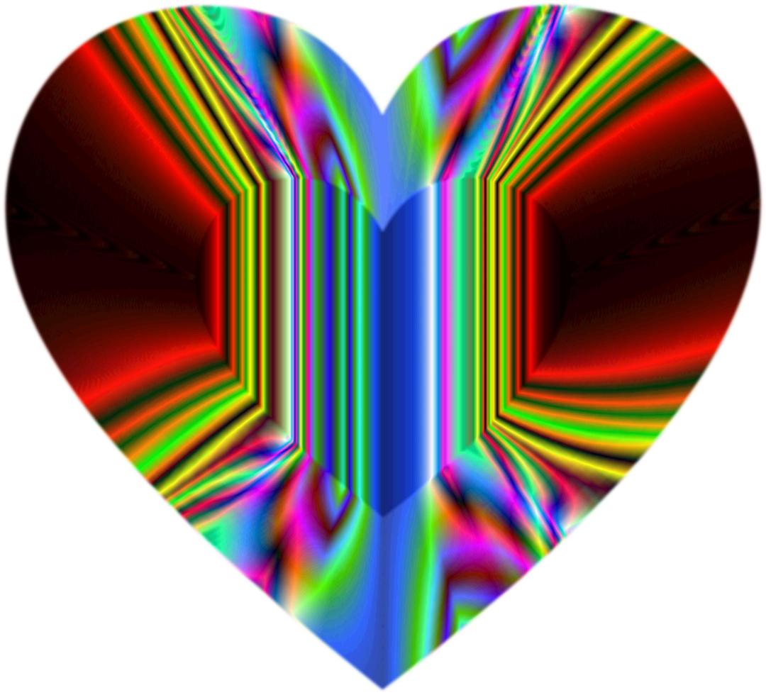 Colorful Refraction Heart Psychedelic 2 png transparent