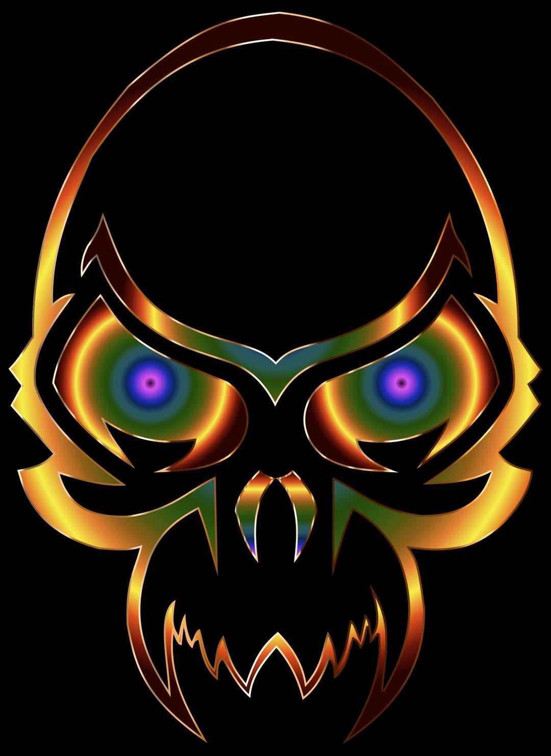 Colorful Skull 2 With Black png transparent
