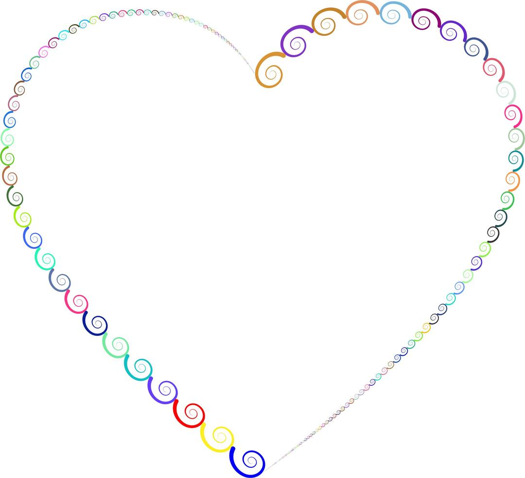 Colorful Spirals Heart 2 png transparent