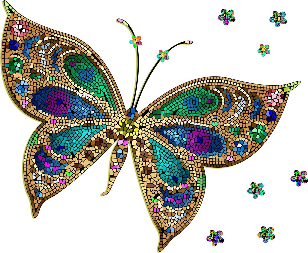 Colorful Tiled Butterfly png transparent
