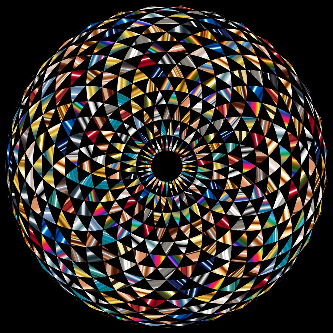 Colorful Toroid Mandala 6 With Black Background png transparent