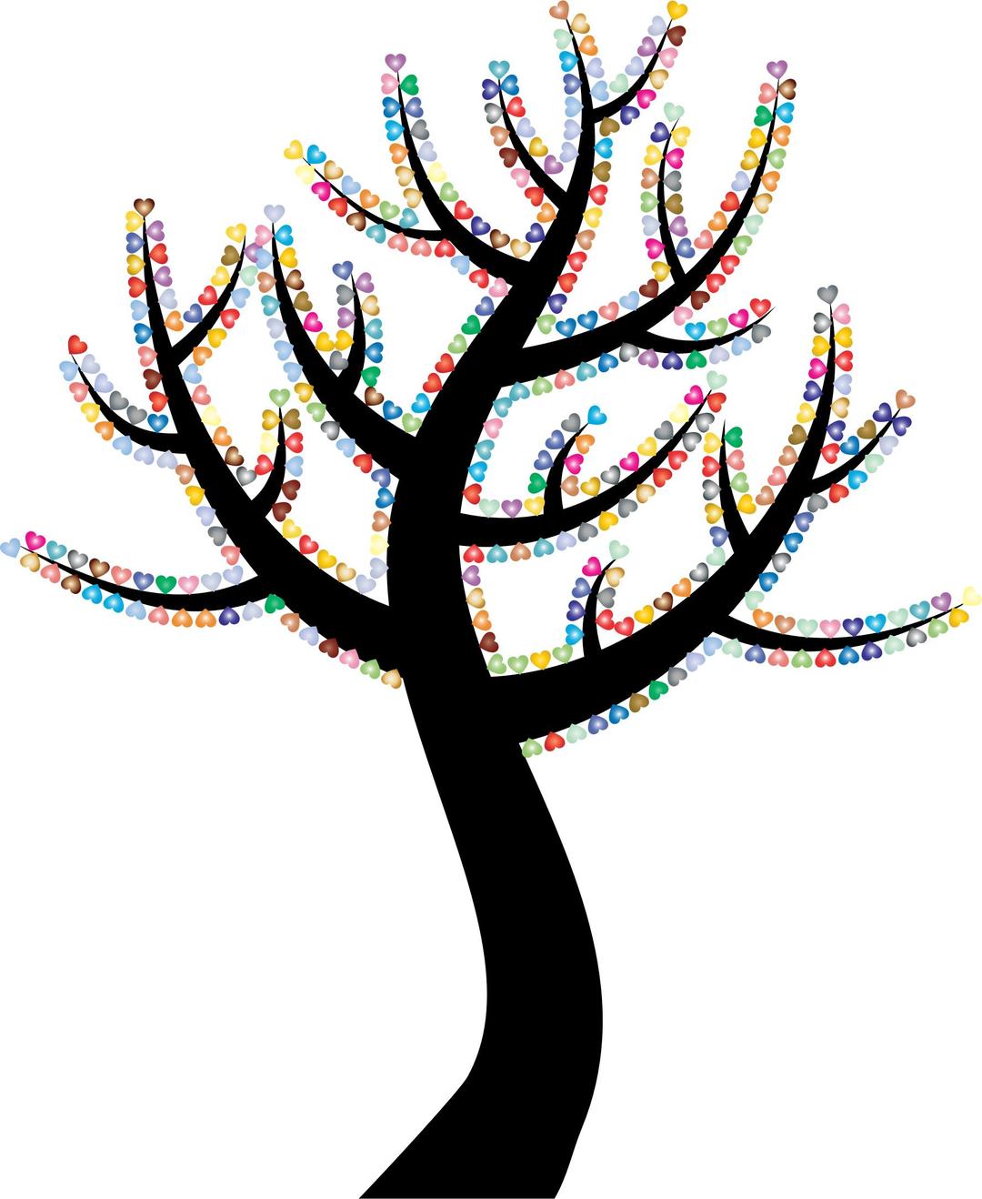 Colorful Valentine Hearts Tree 3 png transparent