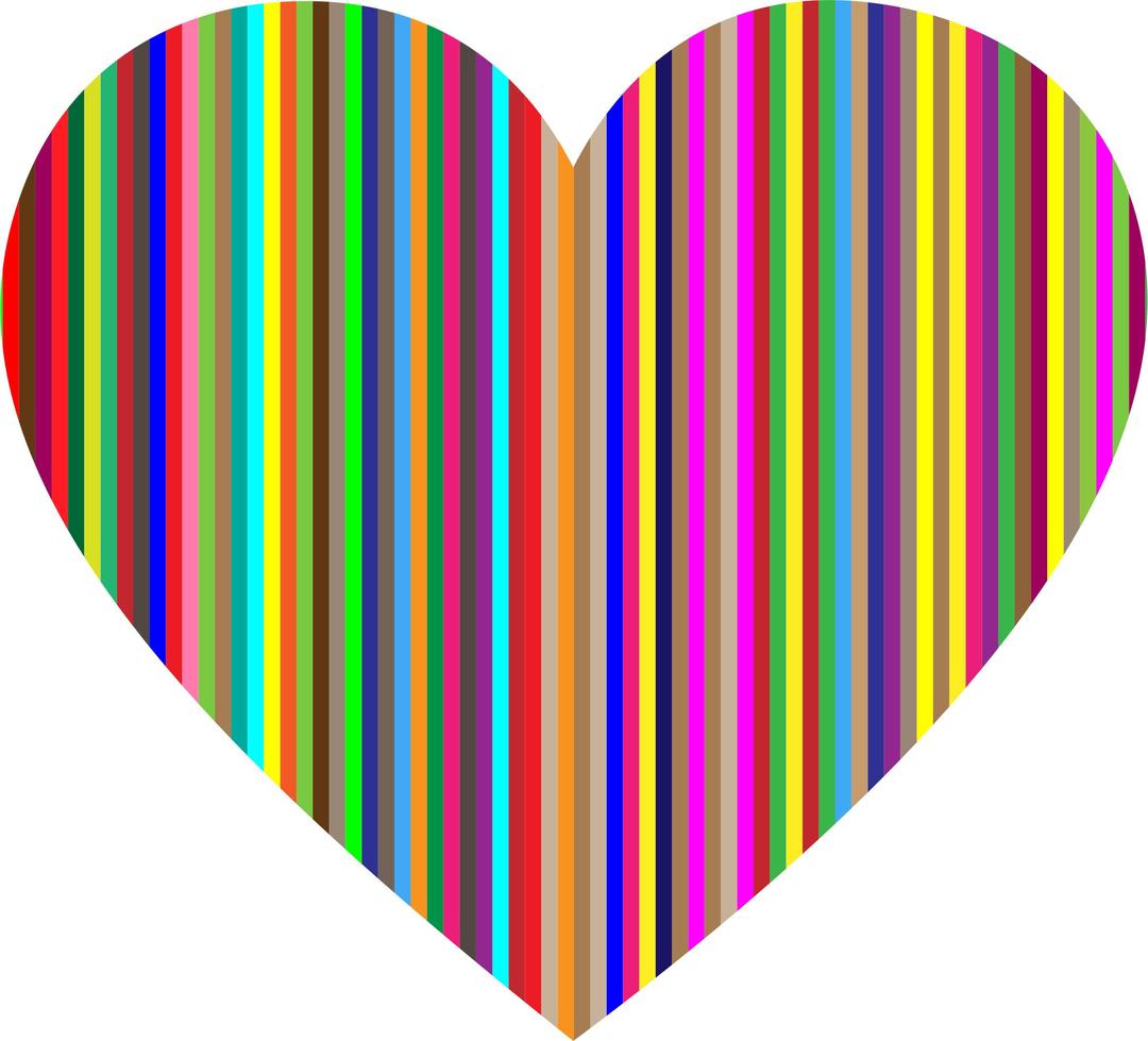 Colorful Vertical Striped Heart png transparent