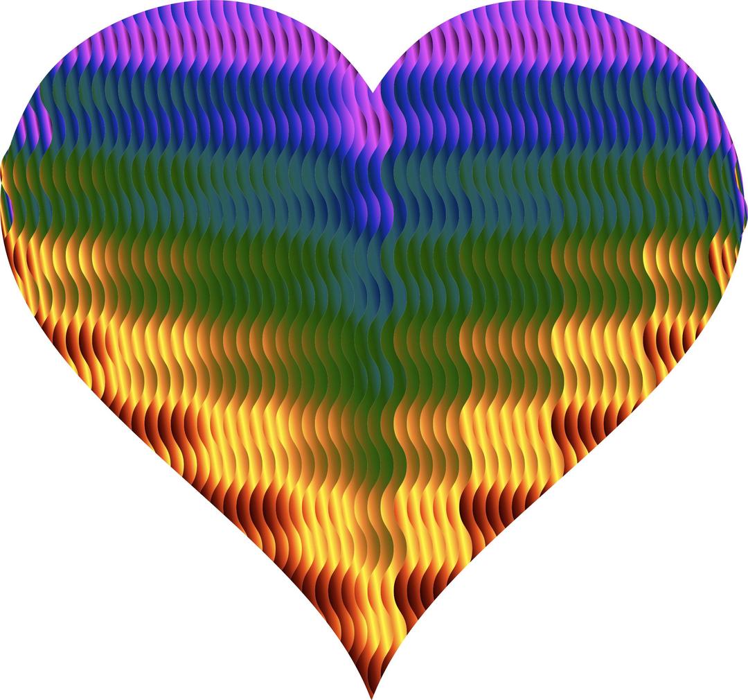 Colorful Wavy Heart png transparent