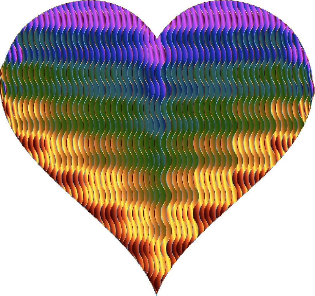 Colorful Wavy Heart Variation png transparent