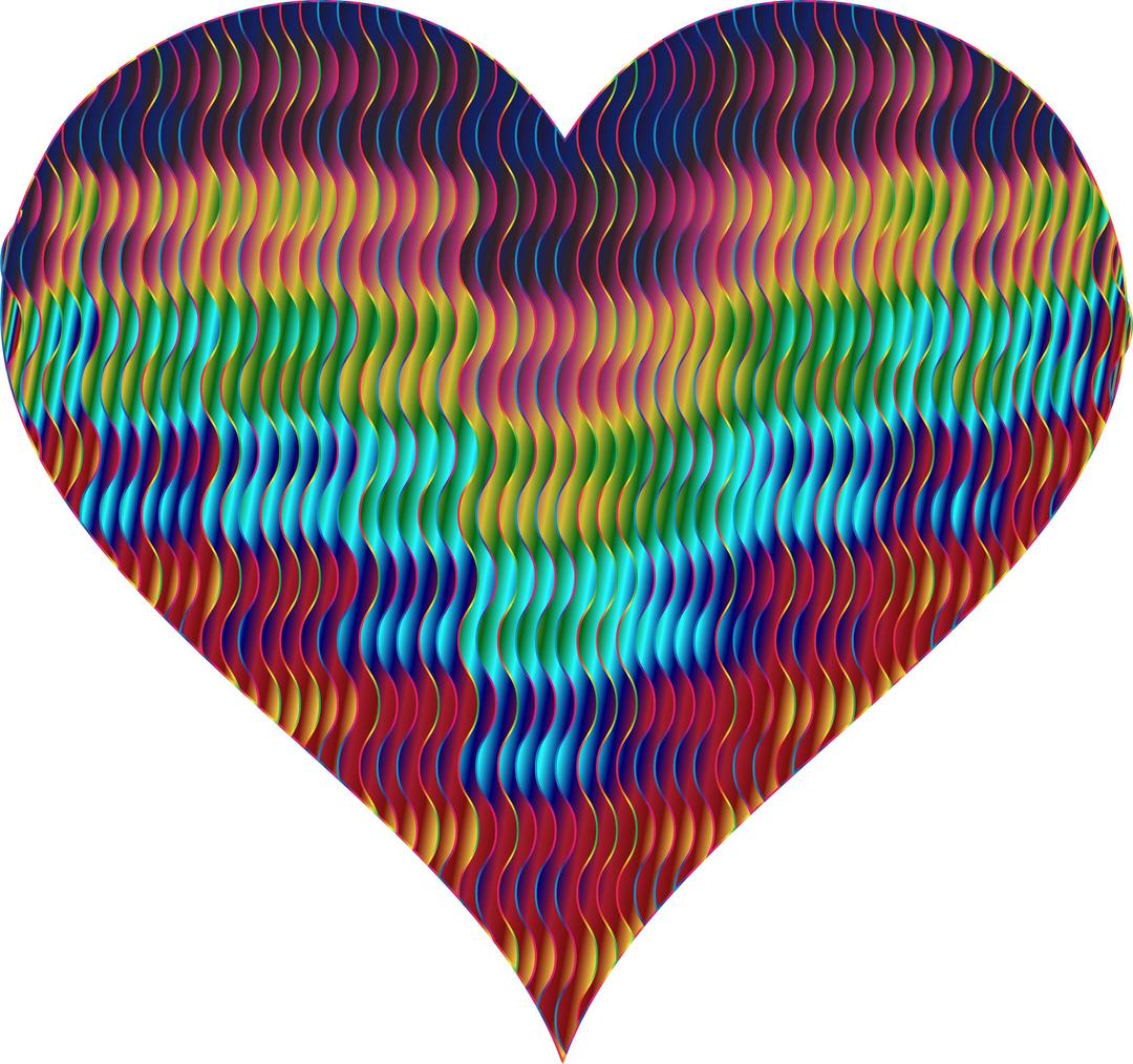 Colorful Wavy Heart png transparent