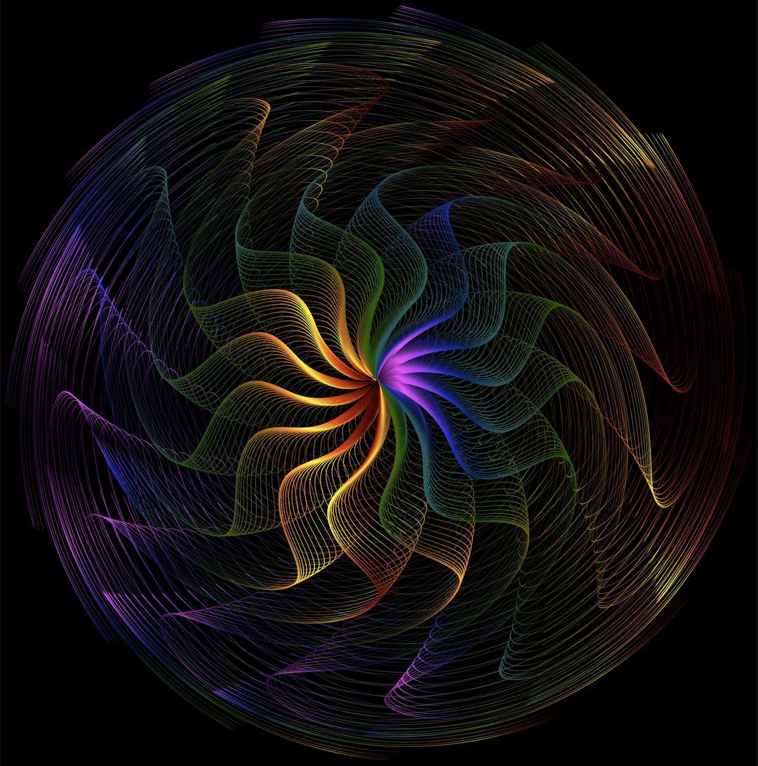 Colorful Wavy Vortex Line Art png transparent