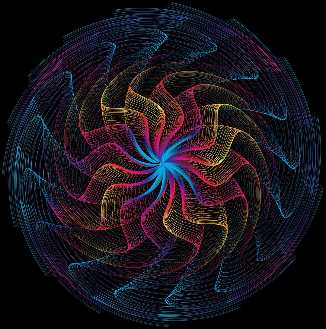 Colorful Wavy Vortex Line Art 10 png transparent