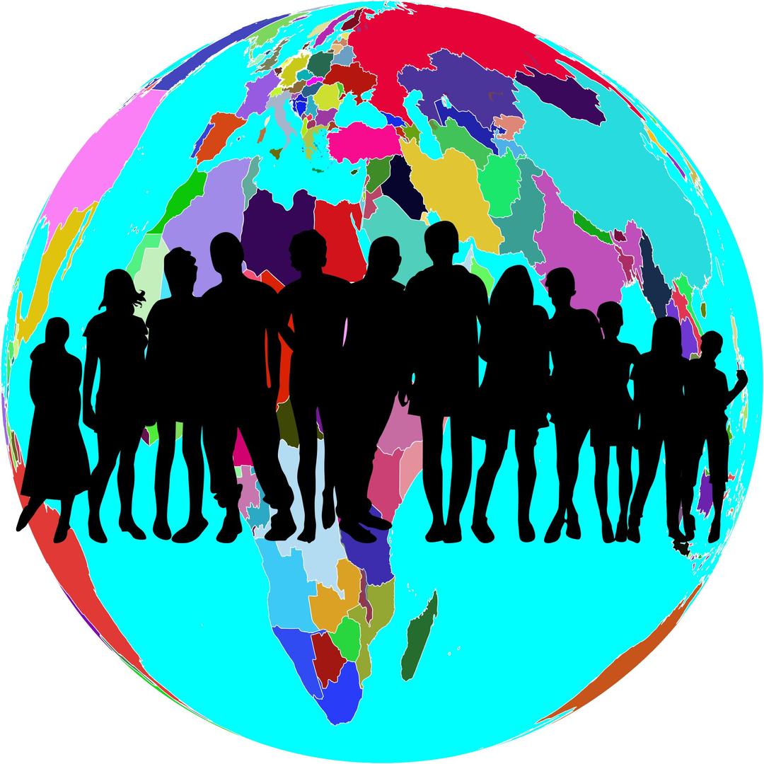 Colorful World Globe Human Family png transparent